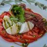 Caprese salad with prosciutto from Parma
